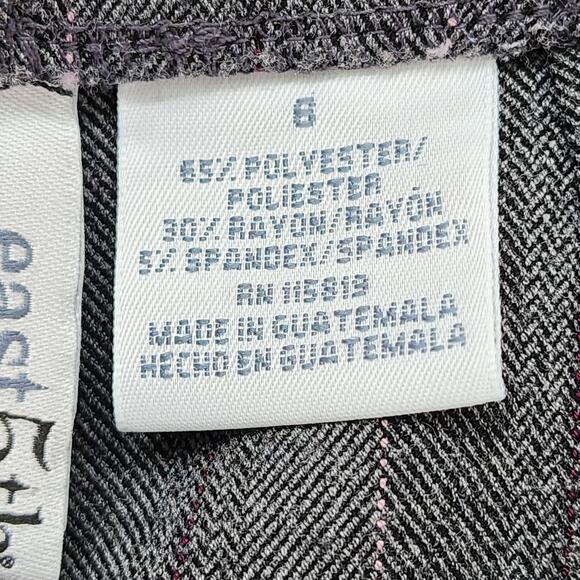 East 5th Pants Womens 6 Gray Striped Tweed High Rise Side Zip Wide Leg Trousers - Picture 5 of 11